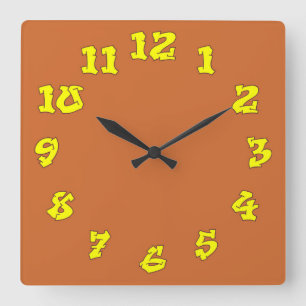 Graffiti Numbers Quadratische Wanduhr