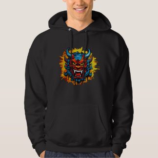 Graffiti Oni Mask Illustration Fett und einzigarti Hoodie