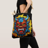 Graffiti Oni Mask Illustration Fett und einzigarti Tasche (Von Nahem)