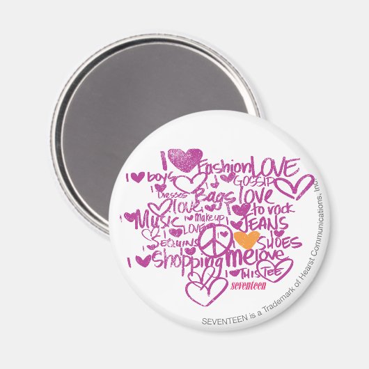 Graffiti Orange/Lila Magnet (Vorderseite/Rückseite)