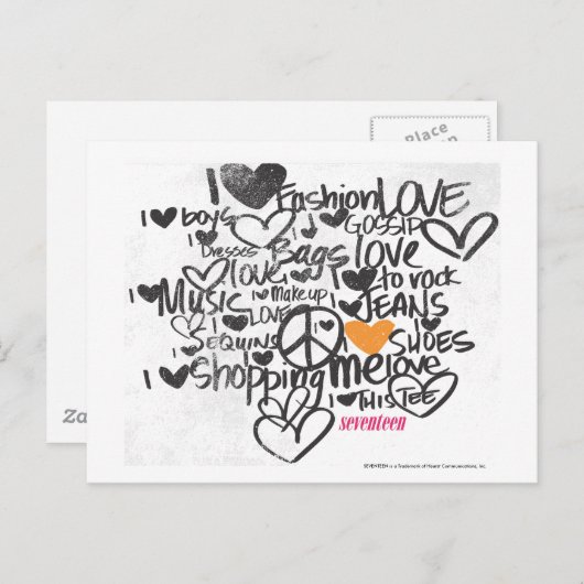 Graffiti Orange Postkarte (Vorne/Hinten)