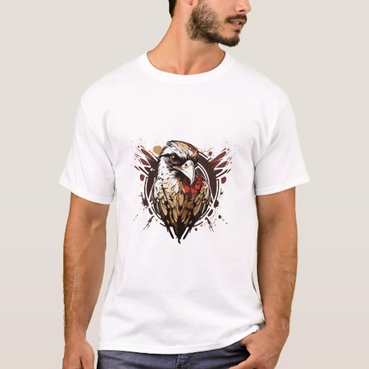 Graffiti Paint Falcon Bird Malerei T-Shirt (Vorderseite)