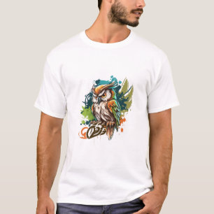 Graffiti Paint Owl Bird Creative Art Malerei T-Shirt