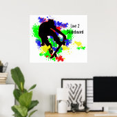 Graffiti Paint Splotches Skater Poster (Heimbüro)