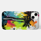 Graffiti Palm Tree Case-Mate iPhone Hülle (Rückseite (Horizontal))