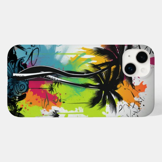 Graffiti Palm Tree Case-Mate iPhone Hülle (Rückseite (Horizontal))