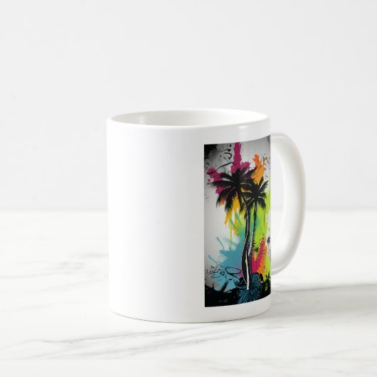 Graffiti Palm Tree Kaffeetasse (VorderseiteRechts)