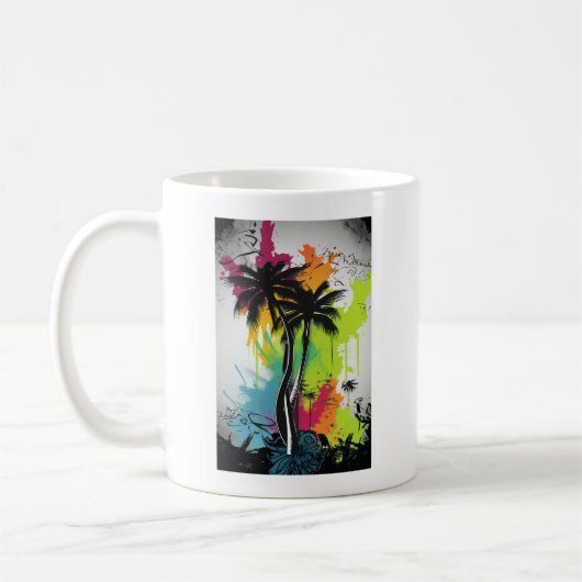Graffiti Palm Tree Kaffeetasse (Links)