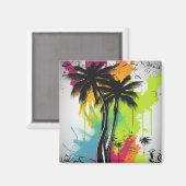 Graffiti Palm Tree Magnet (Vorderseite/Rückseite)