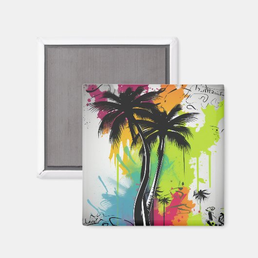 Graffiti Palm Tree Magnet (Vorderseite/Rückseite)
