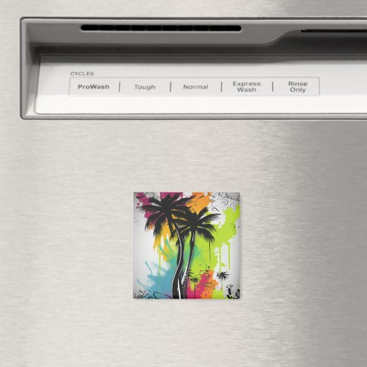 Graffiti Palm Tree Magnet (In Situ (Geschirrspüler))
