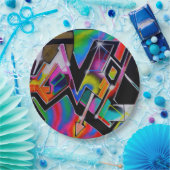 Graffiti-Papierplatte Pappteller (Party)