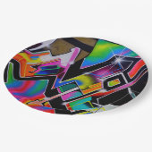 Graffiti-Papierplatte Pappteller (Schrägansicht)