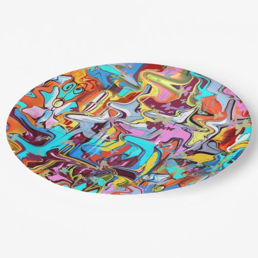 Graffiti Pappteller (Schrägansicht)