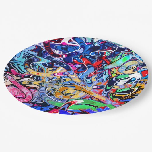 Graffiti Pappteller (Schrägansicht)