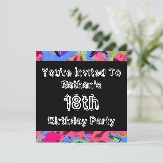 Graffiti ~ Party Einladung (Stehend Vorderseite)