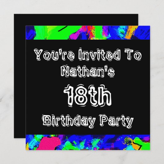 Graffiti ~ Party Einladung (Vorne/Hinten)