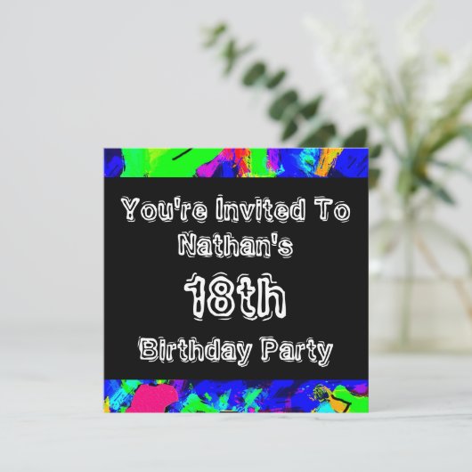 Graffiti ~ Party Einladung (Stehend Vorderseite)