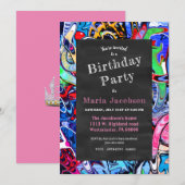 Graffiti-Party Einladung (Vorne/Hinten)