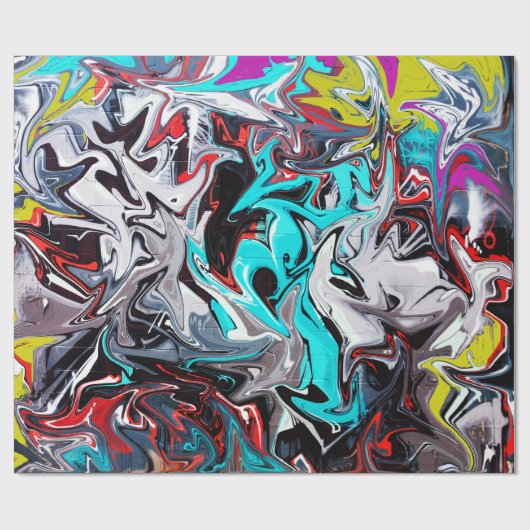 Graffiti-Party Geschenkpapier (Flach)