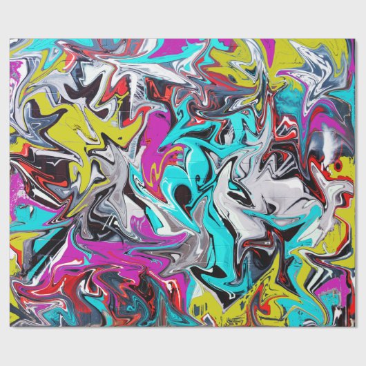 Graffiti-Party Geschenkpapier (Flach)