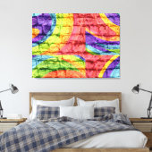 Graffiti Pastel Brick Wall Leinwanddruck (Insitu (Schlafzimmer))