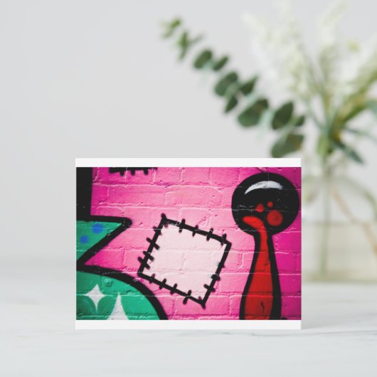 Graffiti Patch und Lolly. Postkarte (Stehend Vorderseite)