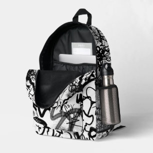 Graffiti Pattern Bedruckter Rucksack