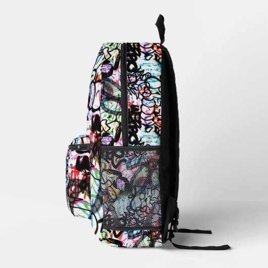 Graffiti Pattern Bedruckter Rucksack (Rechts)