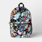 Graffiti Pattern Bedruckter Rucksack (Vorderseite)