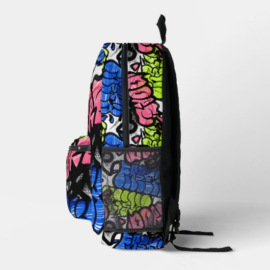 Graffiti Pattern Bedruckter Rucksack (Rechts)