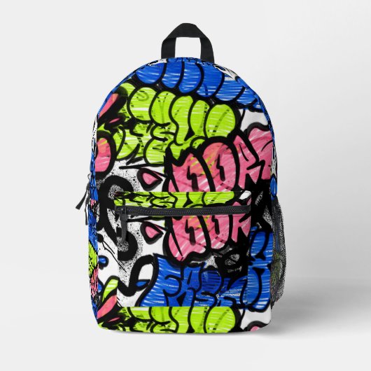 Graffiti Pattern Bedruckter Rucksack (Vorderseite)