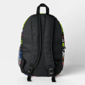 Graffiti Pattern Bedruckter Rucksack (Rückseite)