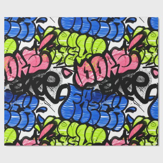 Graffiti Pattern Geschenkpapier (Flach)