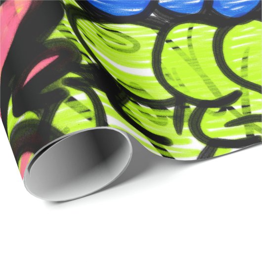 Graffiti Pattern Geschenkpapier (Rolleneckpunkt)