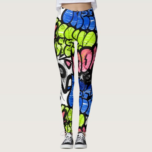 Graffiti Pattern Leggings (Vorderseite)