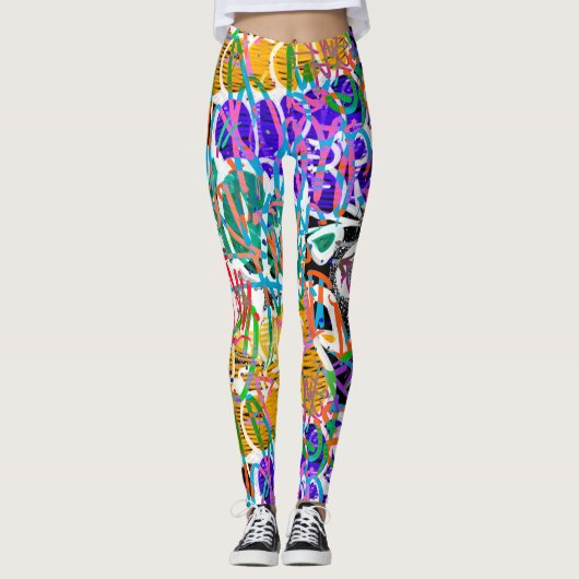 Graffiti Pattern Leggings (Vorderseite)