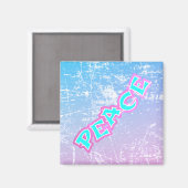 Graffiti Peace Distressed Look Magnet (Vorderseite/Rückseite)