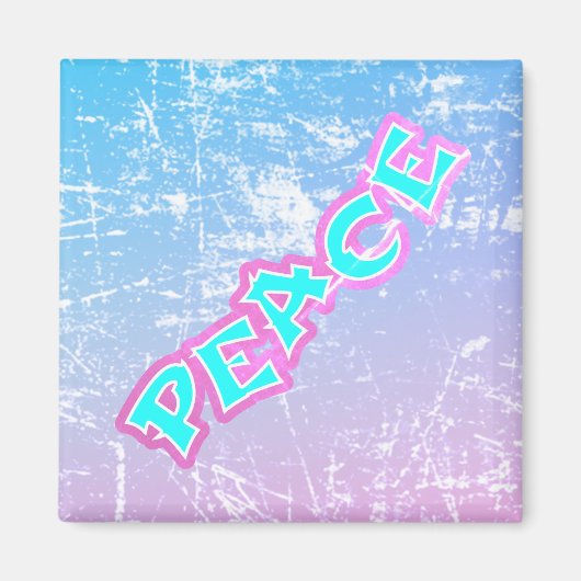 Graffiti Peace Distressed Look Magnet (Vorne)