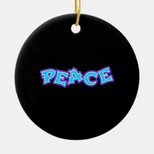 Graffiti Peace Keramik Ornament (Vorne)