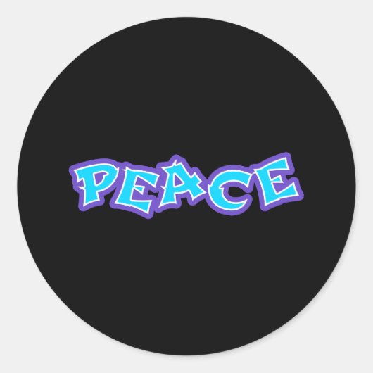 Graffiti Peace Runder Aufkleber (Vorderseite)