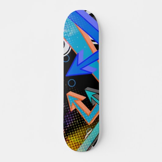 Graffiti-Pfeile und Halftone-Effekt-Skateboard Skateboard (Vorne)