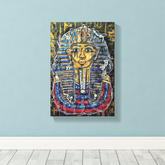 Graffiti Pharaoh King Tut Leinwanddruck (Insitu (Holzboden))