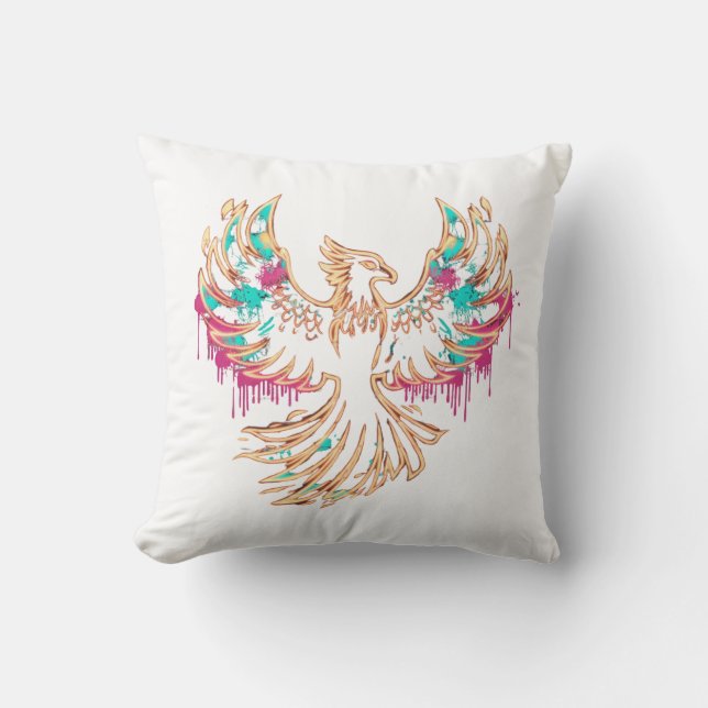 "Graffiti Phoenix Rising" Kissen (Vorderseite)