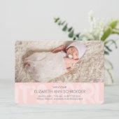 Graffiti Pink Baby Birth Announccard Ankündigung (Stehend Vorderseite)