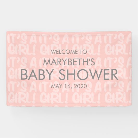 Graffiti Pink Baby Dusche Begrüßungsbanner Banner (Horizontal)