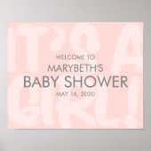 Graffiti Pink Baby Dusche Begrüßungszeichen Poster (Vorne)