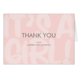 Graffiti Pink Baby Dusche Danke Karte