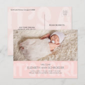 Graffiti Pink Baby Geburtsankündigung Postkarte (Vorne/Hinten)