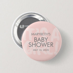 Graffiti Pink Babydusche mit Girl Button
